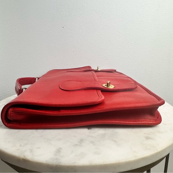 Vintage Coach Ted Diplomat Briefcase Rare Red Color 5170 - Picture 7 of 13